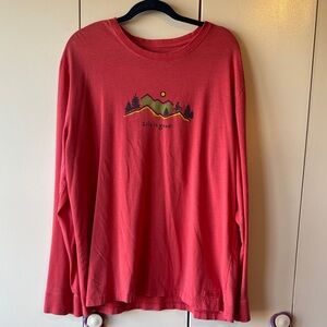 Life Is Good Red Long Sleeve Tee